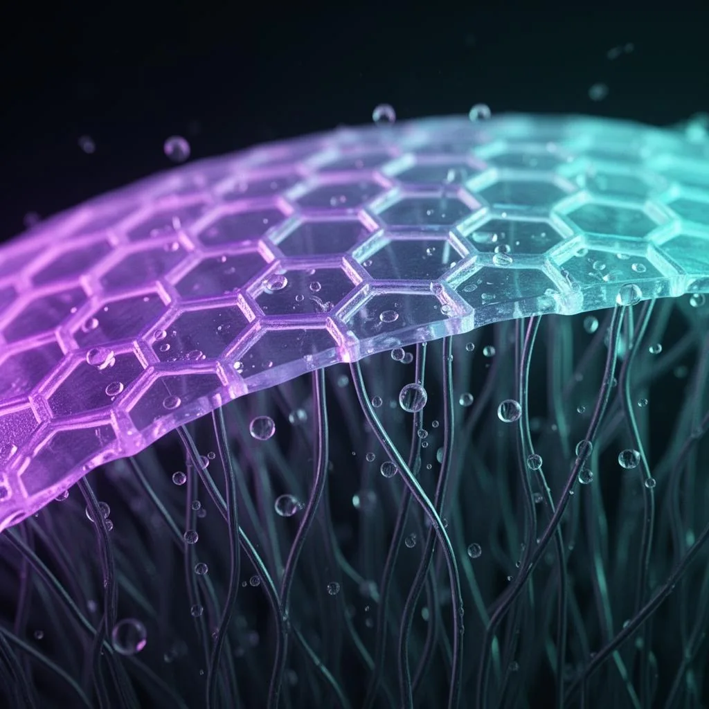Nano hexagonal shield macro view