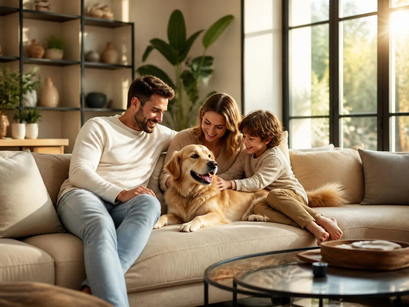 Family enjoying protected home